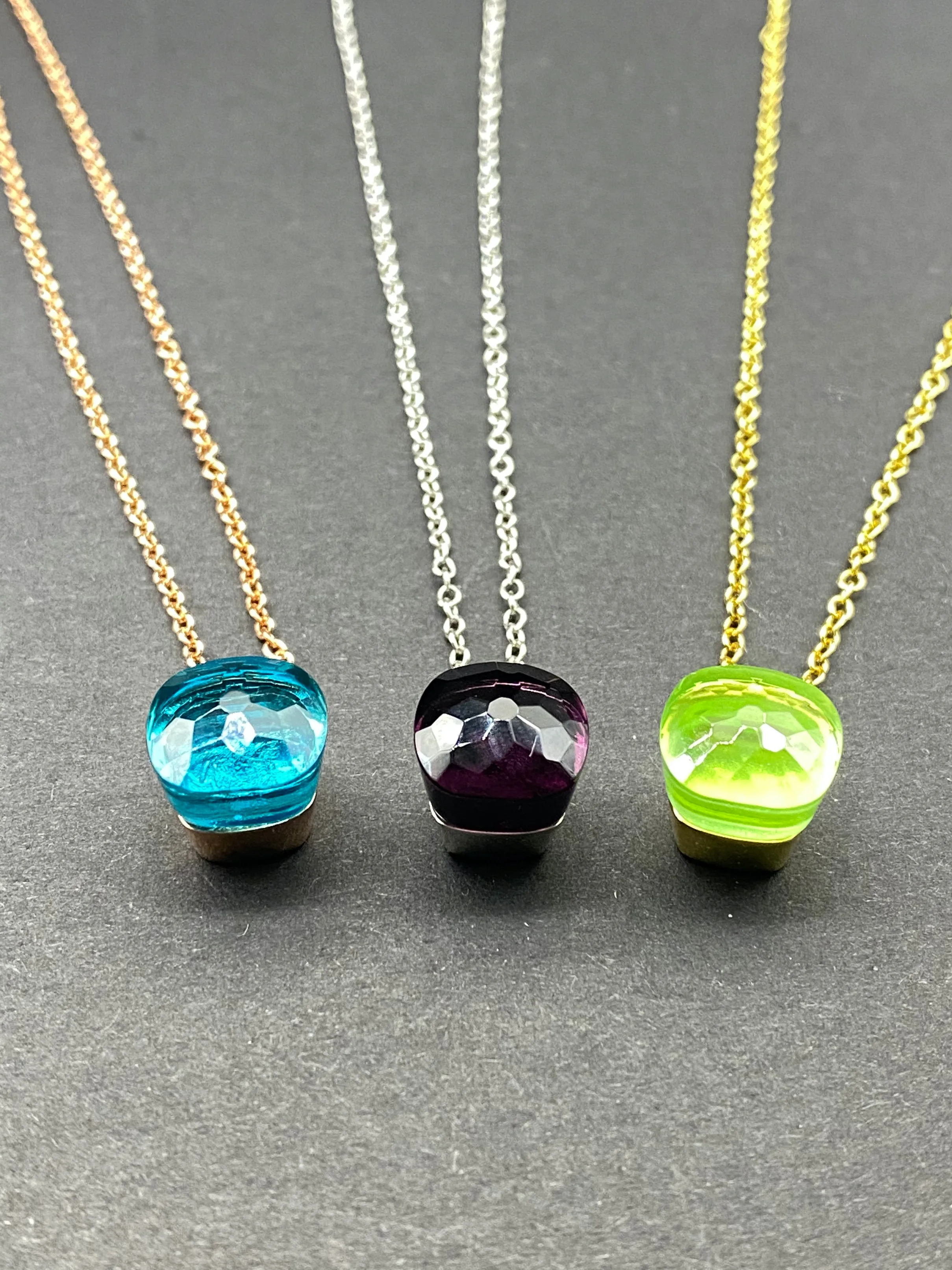 

Pomellato Candy Style Necklace For Women Natural Purple Crystal Pendant Necklace 28 Colors Gold Plated Fashion Jewelry Gift