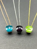 pomellato candy style necklace for women natural purple crystal pendant necklace 28 colors gold plated fashion jewelry gift