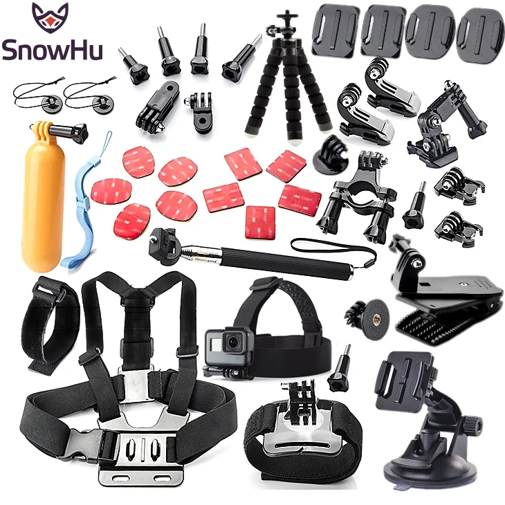GS52 Аксессуары для экшн-камеры SnowHu для GoPro Hero 8 7 6 5 4 Black Xiaomi Yi 4K Lite SJCAM Eken H9 Go Pro крепление для sony Nikon GS52 - Цвет: GS52