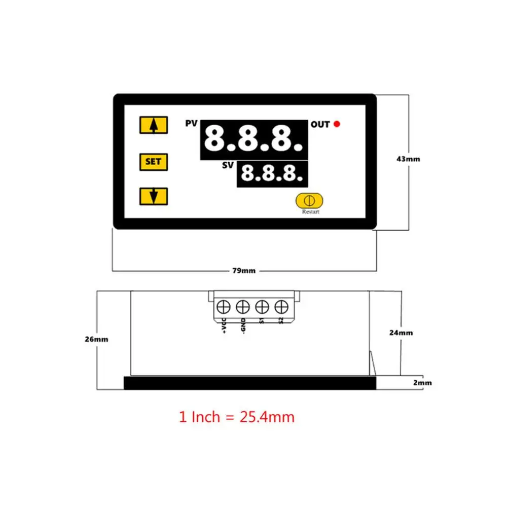 W3230 DC 12V 24V 110V 220V AC цифровой регулятор температуры светодиодный термостат с