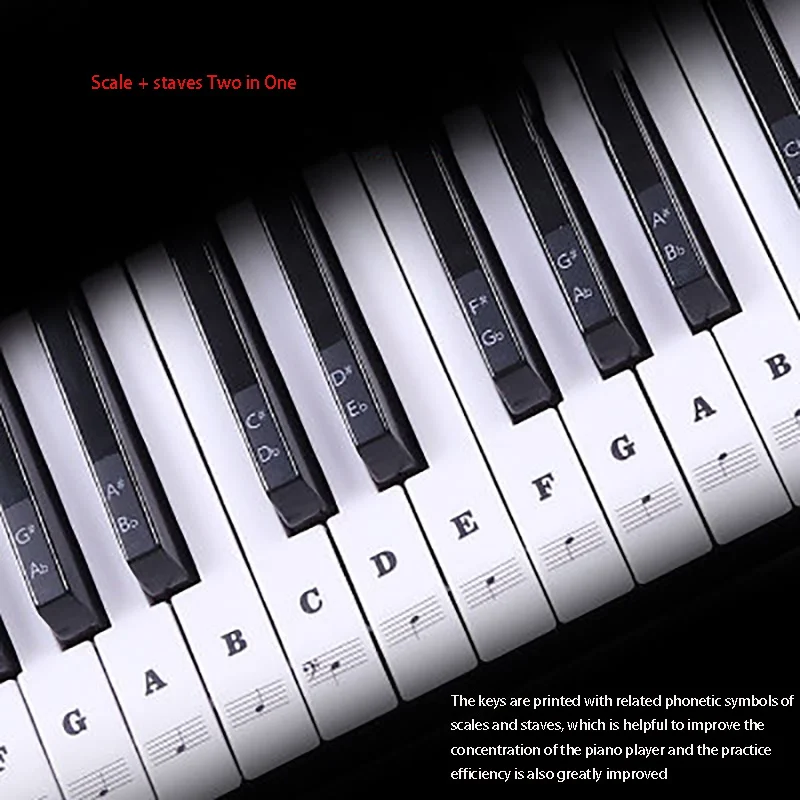Прозрачные наклейки для пианино 88/61/54/49 клавиш рулон рулона электронных органов