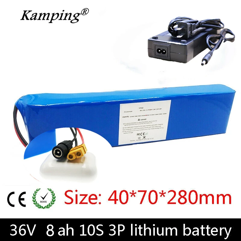 

36V Battery 10S3P 8Ah 18650 lithium ion battery pack For 42v 8000mAh ebike electric car bicycle motor scooter with 20A BMS 500W