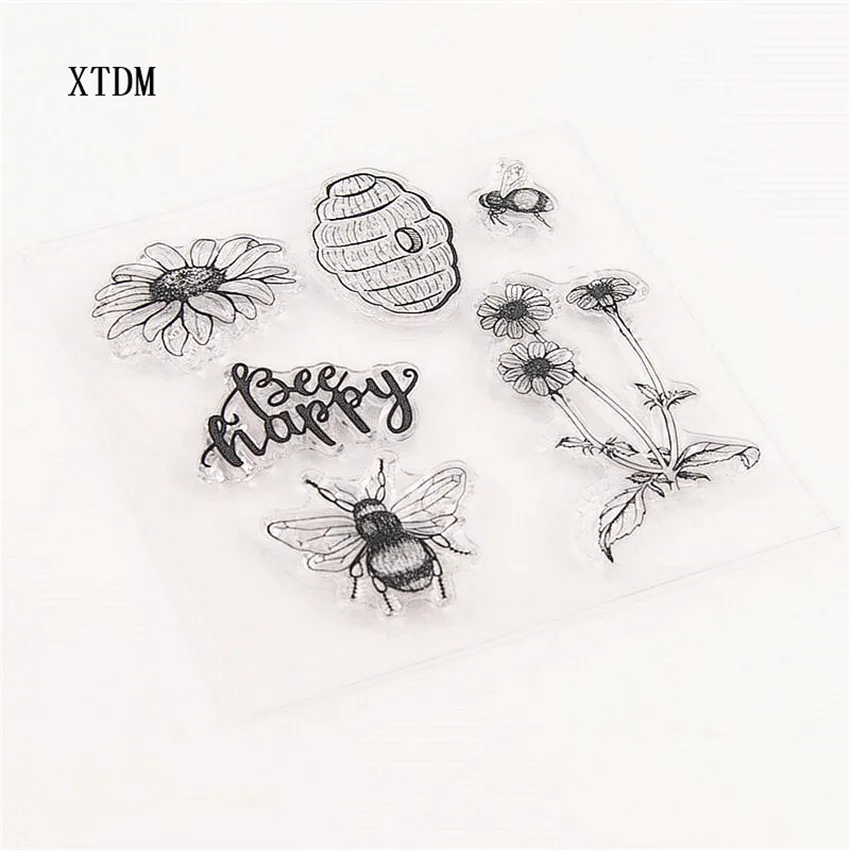 Горячая продажа пчелиный Алфавит Прозрачный штамп/силиконовый валик для