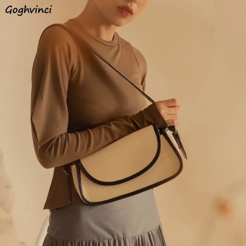 

PU Leather Crossbody Bags Women Alligator Leisure Chic Shoulder Adjustable Strap Shopping Ladies Cover Flap Chic Patchwork Retro