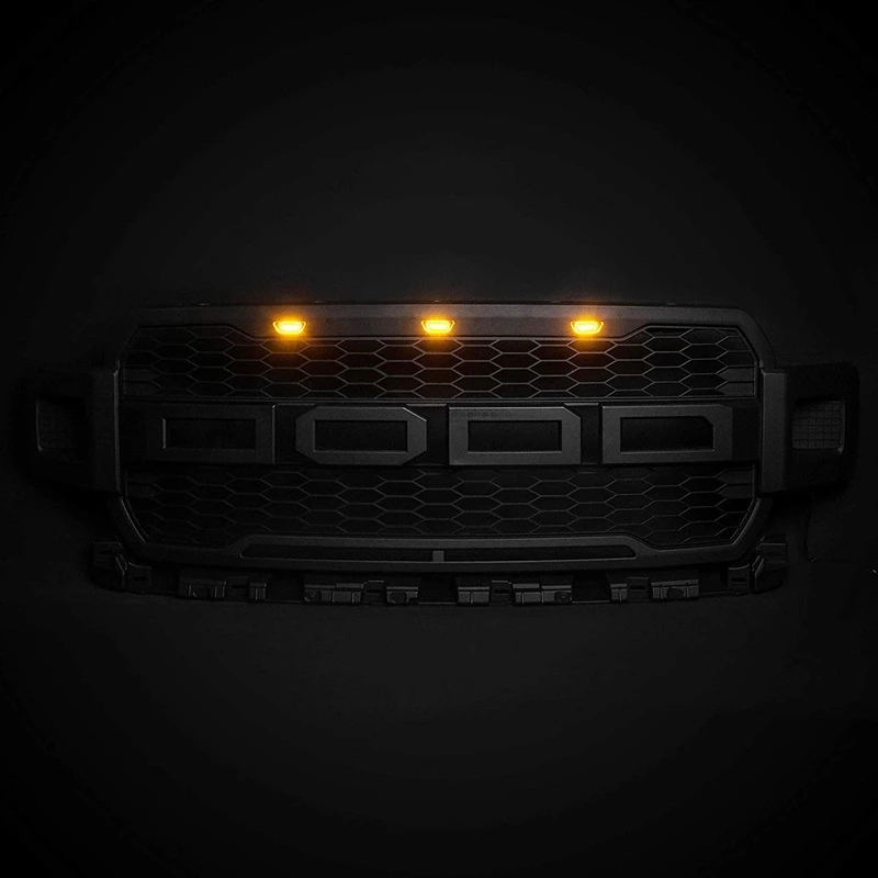 3Pcs Led Grille Running Lamps Front Bumper Hood Light For 2004-2014 &amp 2014-Up Ford F150/F250 Raptor (Grille Not Incl | Автомобили и