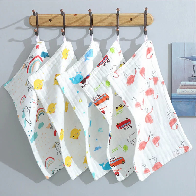 2pcs/Lot Muslin Cotton Baby 6 Layer Towel Handkerchief Colorful Kids Wipe Cloth Newborn Face Bibs Feeding Bath | Мать и ребенок