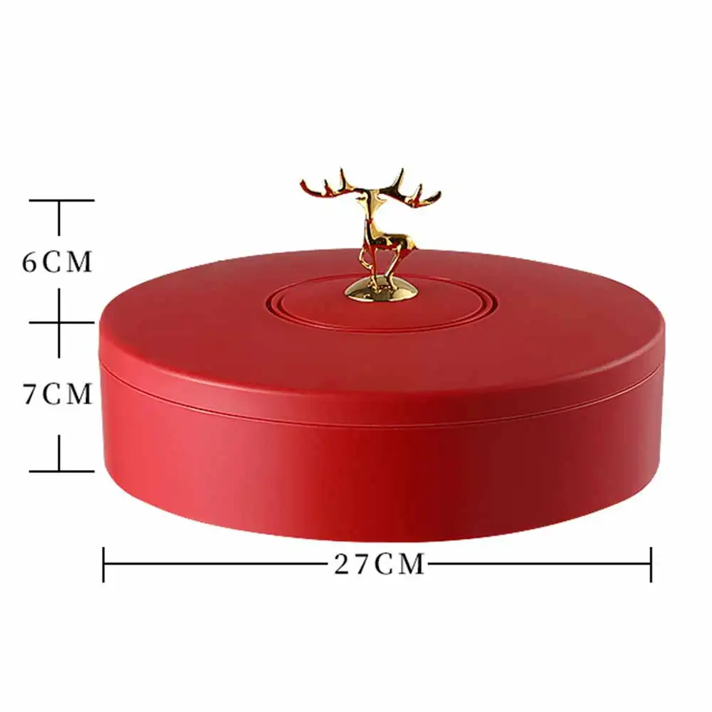 

Creative double compartment snack box household sealed fruit plate melon seed plate candy box plastic divided fruit plate