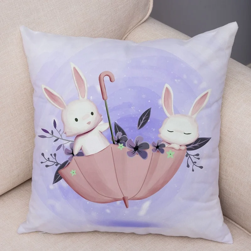 

Cute Cartoon Plush Unicorn Rabbit Pillowcase Children's Room Sofa Adornment Cute Animal Cushion Cover 45*45cm