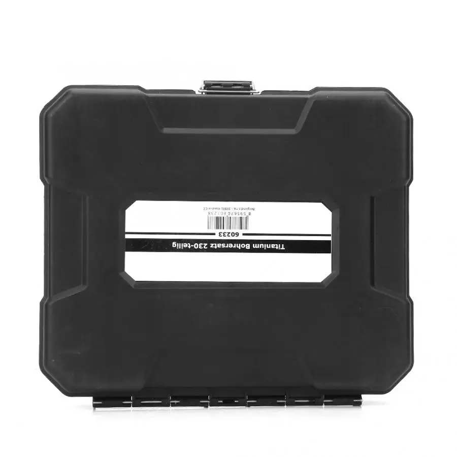 

230PCS Ti Coating Twisted Drill Bit Set HSS Drill Bit Kit with Black Plastic Box High Quality