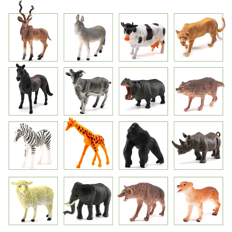 

58 Plastic Horse And Boy Animal Toys For Children's Simulated Forest Zoo Model Tigers Pandas Sheep And Animalsfriends