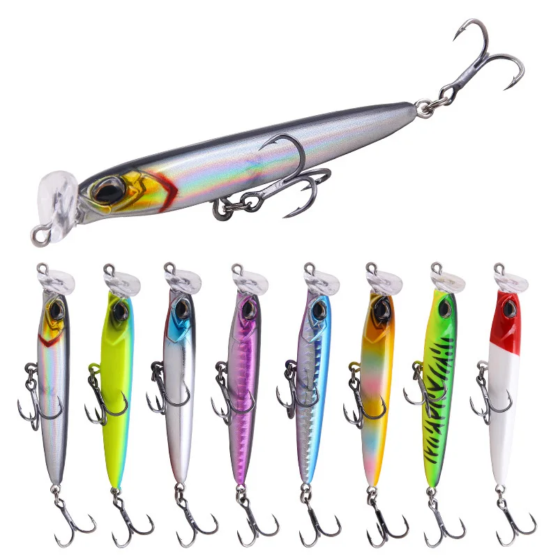 

Pencil Fishing Lure 8.6Cm/9.5Cm Long Casting Popper Splashing Top Water Floating Lifeliked Action Hard Bait Fish Lure