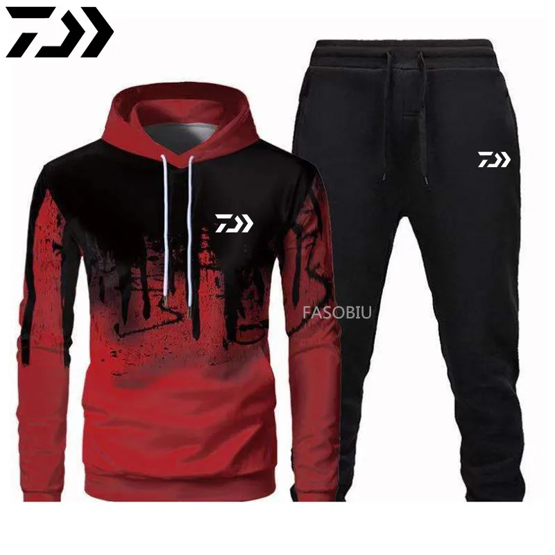 

2021 Daiwa Fishing Suits Outdoor Breathable Full Sleeve Fishing Hoodie Elastic Pants Sports Camouflage Set Men Fishing Clothes