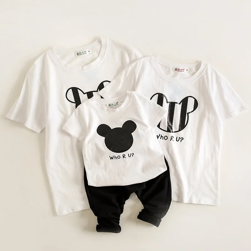 Одинаковые комплекты для всей семьи Мама и я топ с изображением мышки мамы дочки