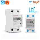 Однофазный 60 А Din-рейка, Wi-Fi, фотографический монитор энергопотребления, измеритель кВтч, ваттметр 90-250 В, 5060 Гц