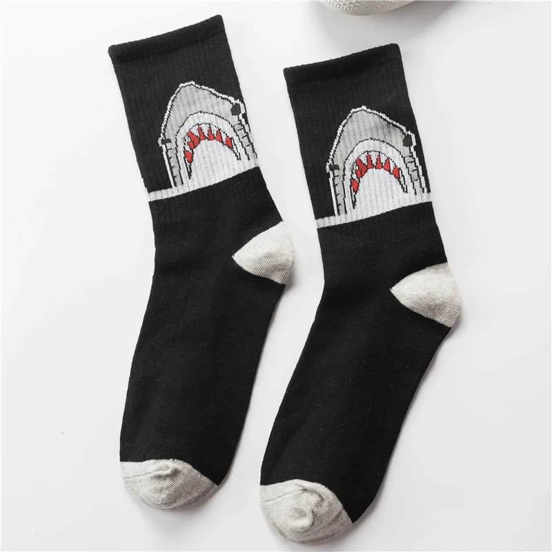 Black Высококачественные носки в стиле Харадзюку Chaussette, мужские хлопковые носки в стиле хип-хоп для уличных танцев, спортивные носки для скейтборда, Прямая поставка - Цвет: Black