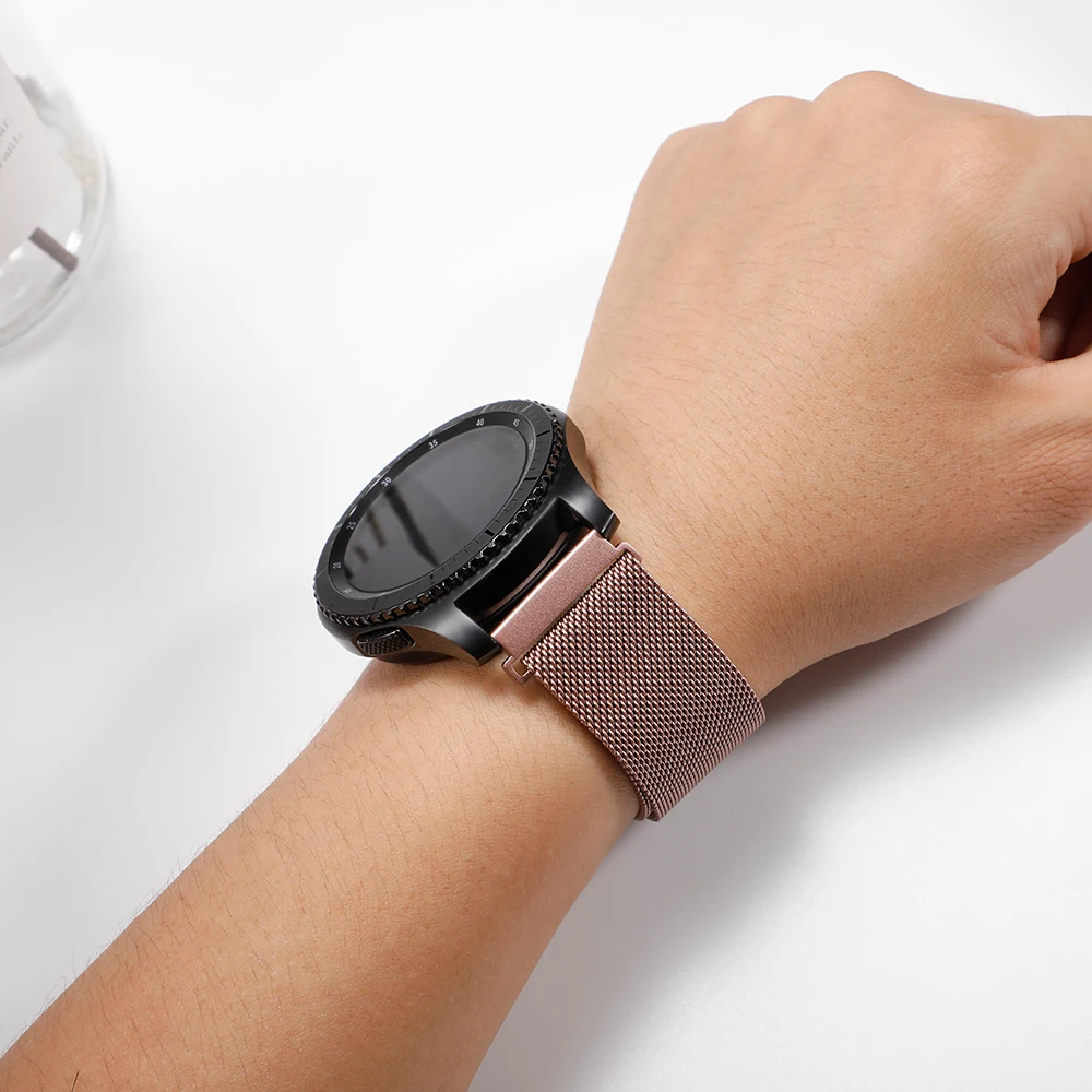 22 мм ремешок для часов samsung galaxy watch 46 мм 42 active 2 gear S3 Frontier ремешок Milanese amazfit bip 20 huawei watch GT ремешок