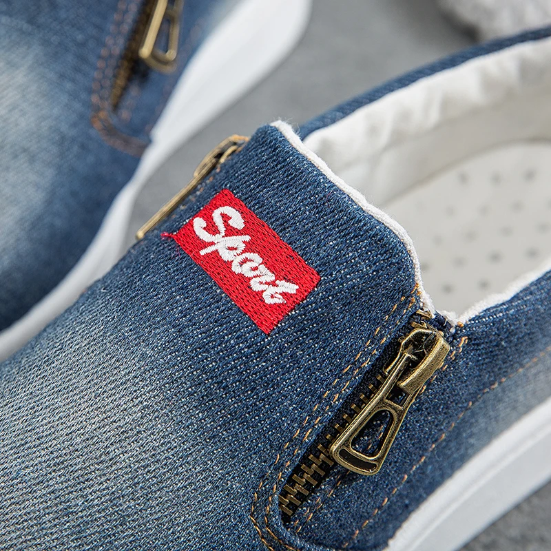 

2020 Autumn Denim Fashion Women's Casual Shoes Korean unisex Canvas Shoes Women's Large Size Casual Loafers Flat Shoes