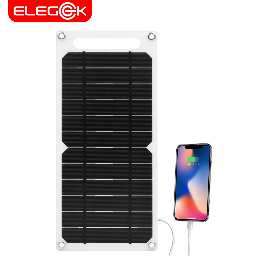 Зарядное устройство ELEGEEK на солнечной батарее 6 Вт 5 В USB порт|Солнечные элементы| |
