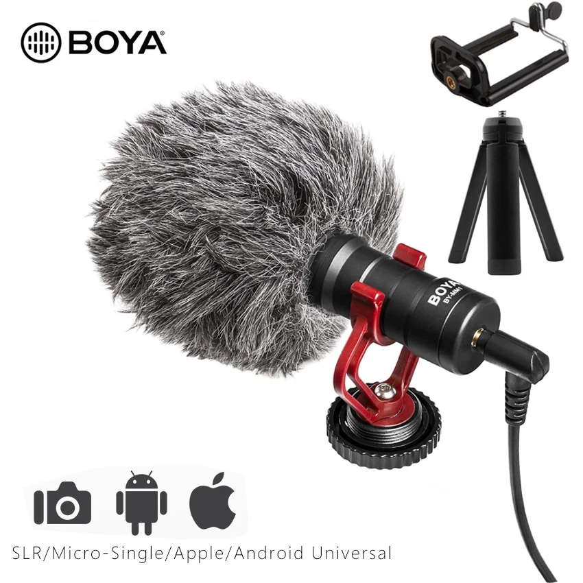 BY MM1 видео микрофон пулей пистолет для универсального iPhone/Android смартфонов Canon/Nikon
