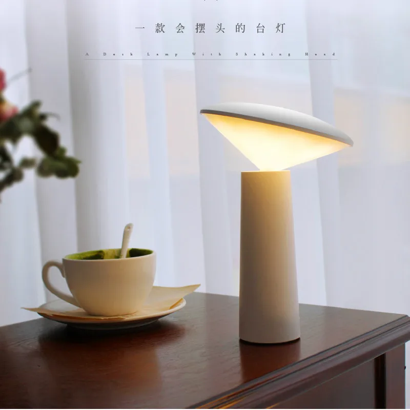

Скандинавская Светодиодная настольная лампа для чтения с защитой глаз, вращающаяся лампа на голову, сенсорная Настольная лампа с USB-зарядкой, ночник для спальни