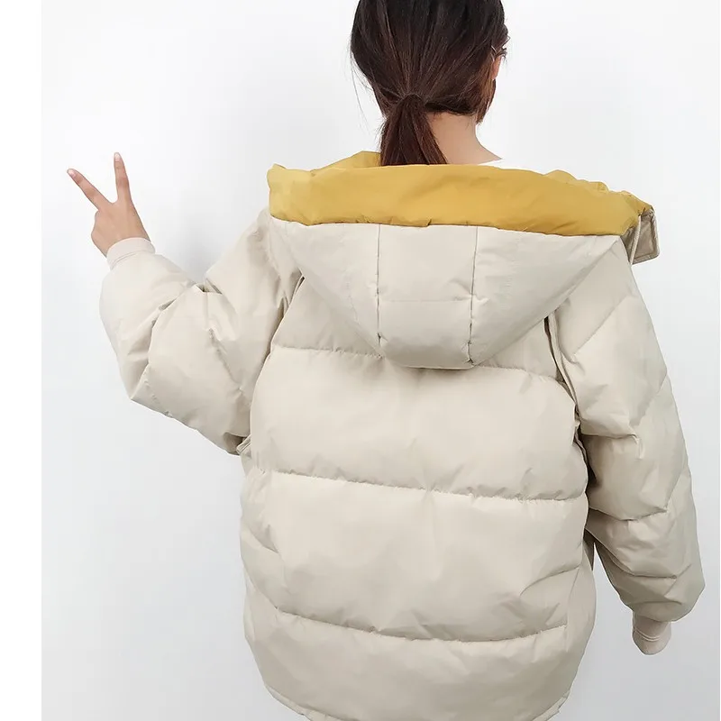 Новая женская зимняя куртка ZQLZ большого размера с капюшоном свободное плотное