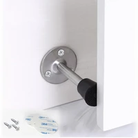 1pcs stainless steel rubber door suction anti collision protection wall non punching sticker hidden door holders hardware