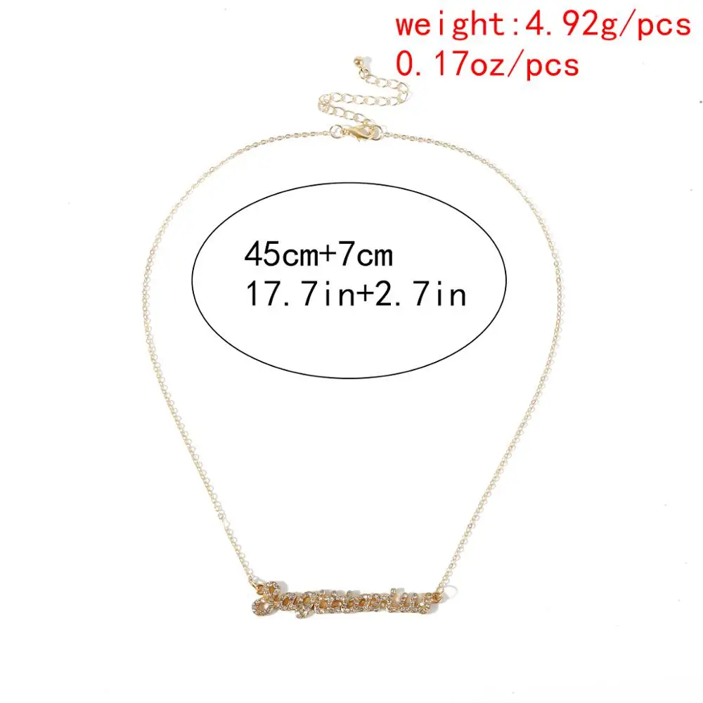 

Lacteo 5 Style Rhinestone Constellation Charm Necklace for Lover Daily Necklace Romantic Crystal Letter Pendant Necklace