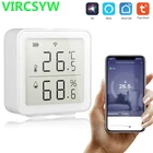 Датчик температуры и влажности VIRCSYW Tuya Wi-Fi, комнатный гигрометр, термометр с ЖК-дисплеем, поддержка Alexa Google Home