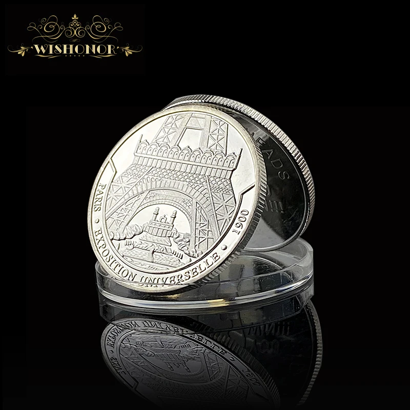 Французская памятная монета в Париже модная Обычная позолоченная Эйфелева башня