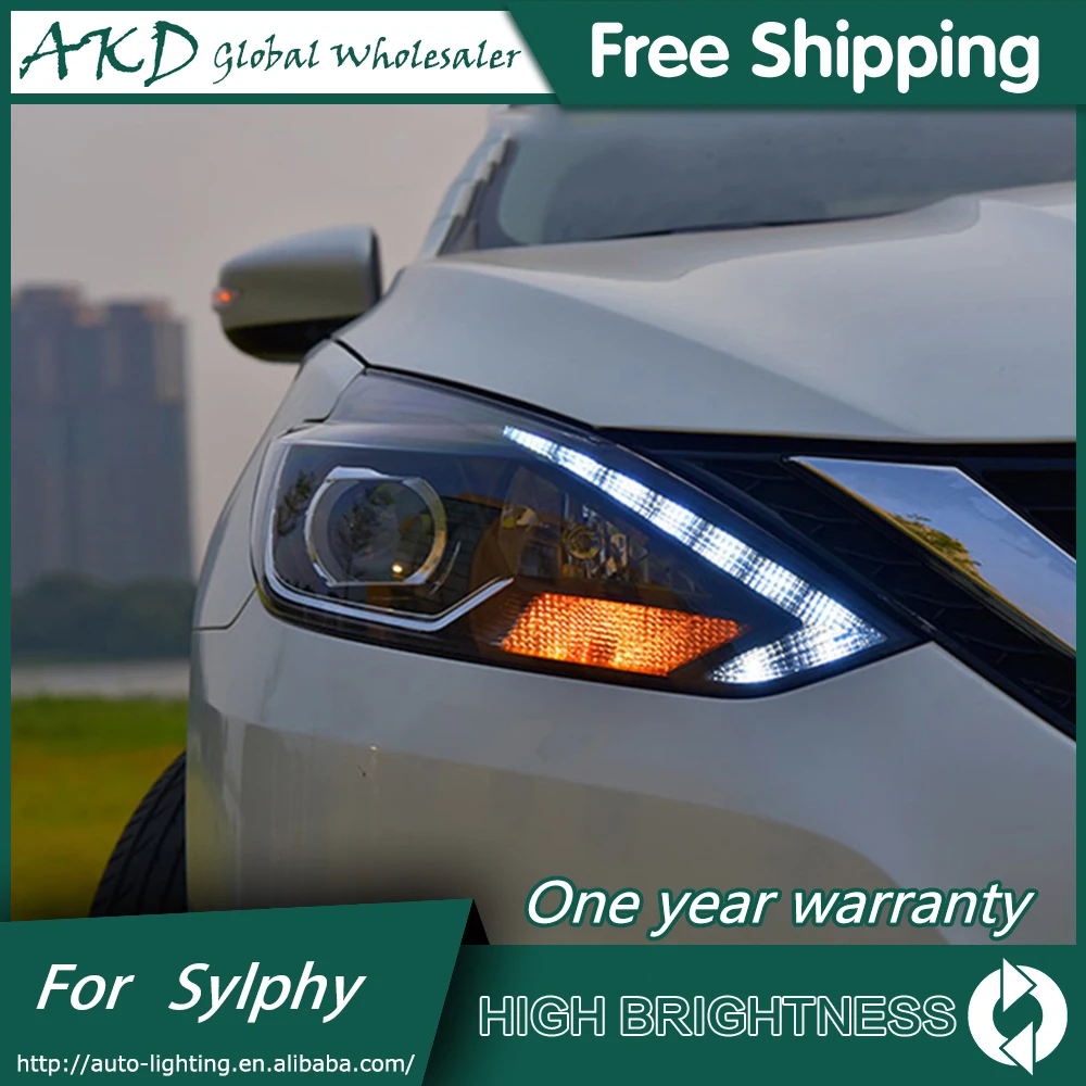 AKD автостайлинг фары для нового Nissan Sylphy 2016-2018 Sentra Almera светодиодный ные D2H Hid Bi Xenon Beam