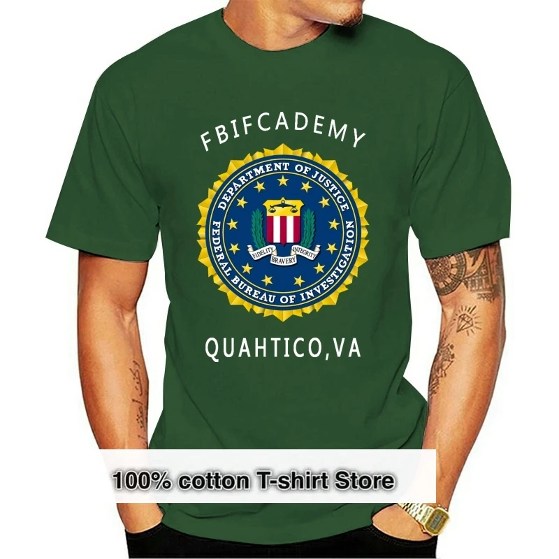 

Loose Black Men Tshirts Homme Tees FBI Academy Quantico - Custom Men T-Shirt Tee Print T-Shirt Mens
