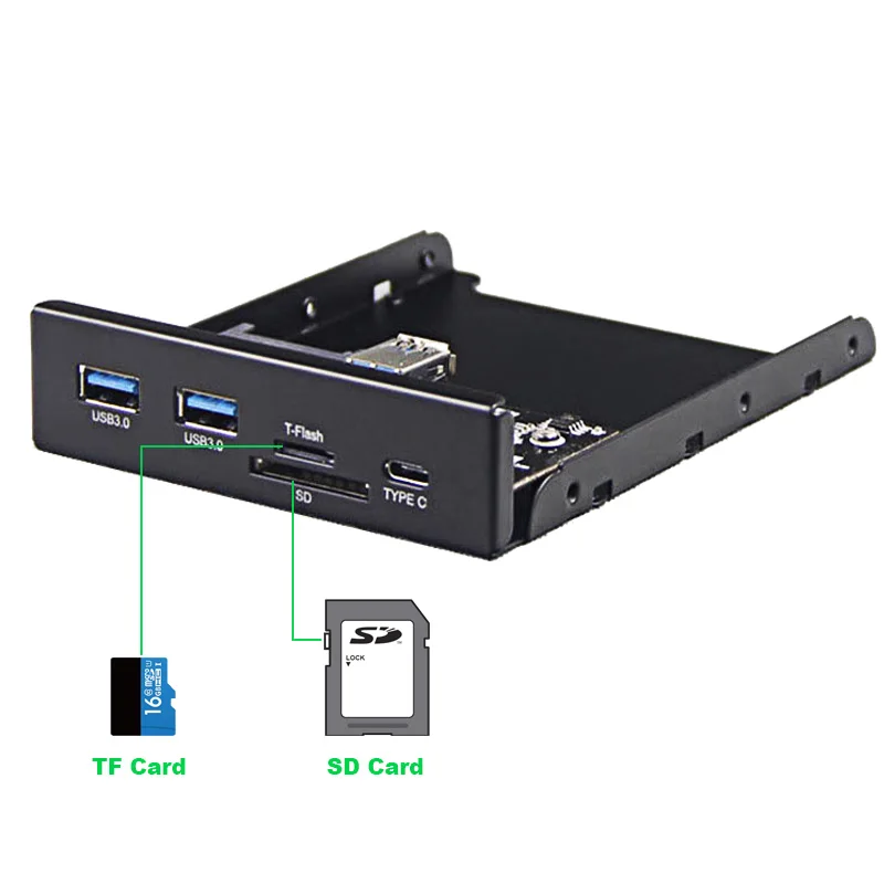 USB 3,0 SD/Micro SD/TF флэш-накопитель 3,5 внутренний кард-ридер, USB C Тип C Передняя панель 2 USB 3.0 порт флоппи-дисковода USB 3,1 Gen 1 от AliExpress WW