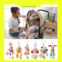 zk50 infant cotton rattle hand bell toy 0 12 months bed stroller baby mobile hanging rattles toys animals plush bell baby gifts