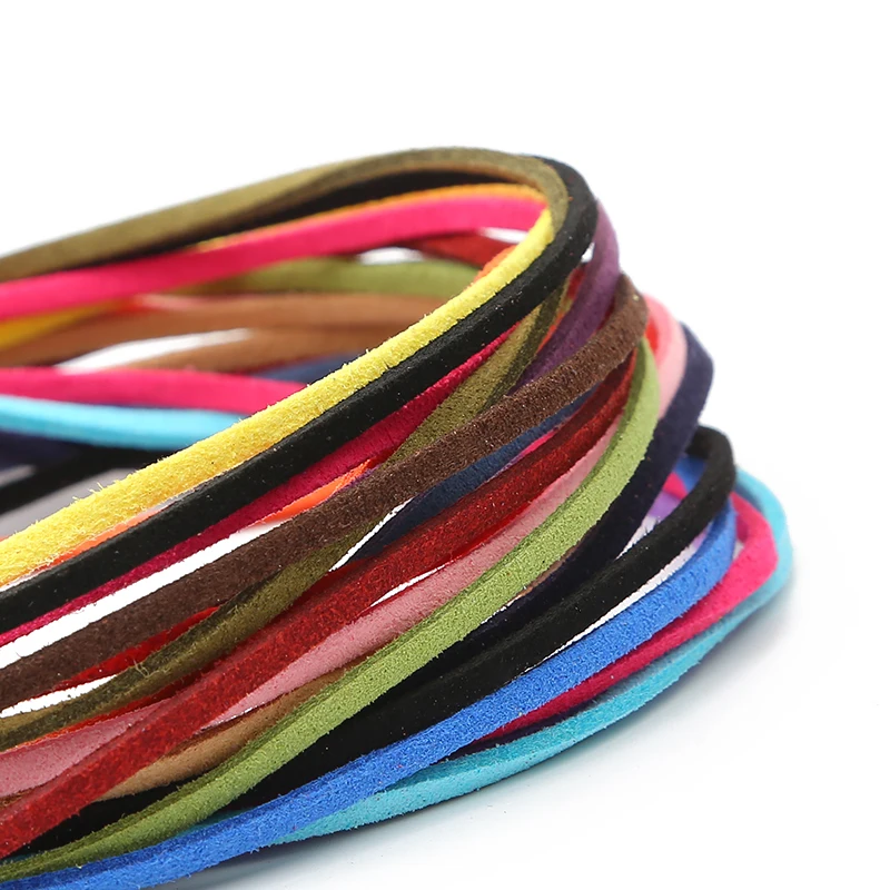 4M Micro-Fiber 3mm Flat Faxu Leather Lace Beading Thread Faux Suede Cord String Velvet DIY Jewelry Findings Supplies | Украшения и
