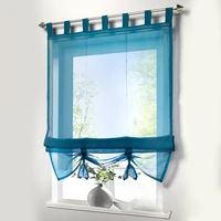 short kitchen curtains modern design pastoral roman curtain sheer window kitchen blinds for living room bedroom blue tulle