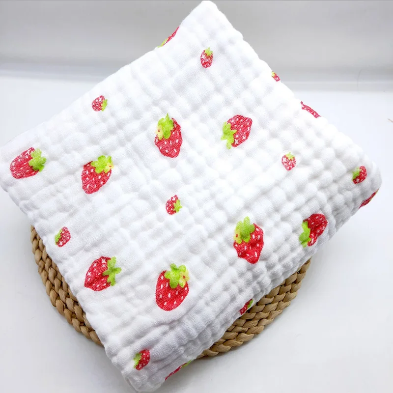 Strawberry N16 Детское банное муслиновое полотенце, детский халат, детское одеяло, накидка для новорожденных, для маленьких мальчиков и девочек, хлопок, 105*105 см - Цвет: Strawberry N16