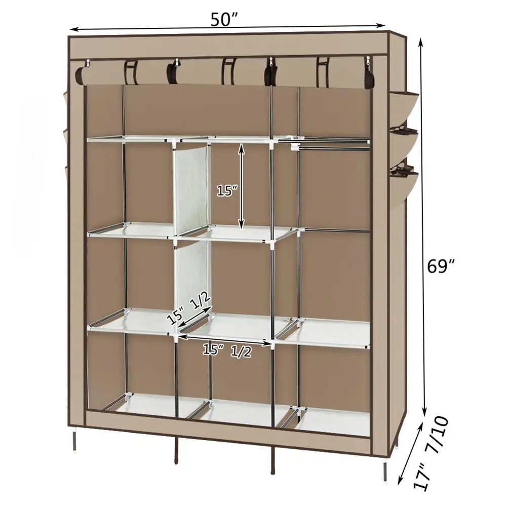 

High-Leg Non-Woven Fabric Assembled Clothes Wardrobe Household Organization