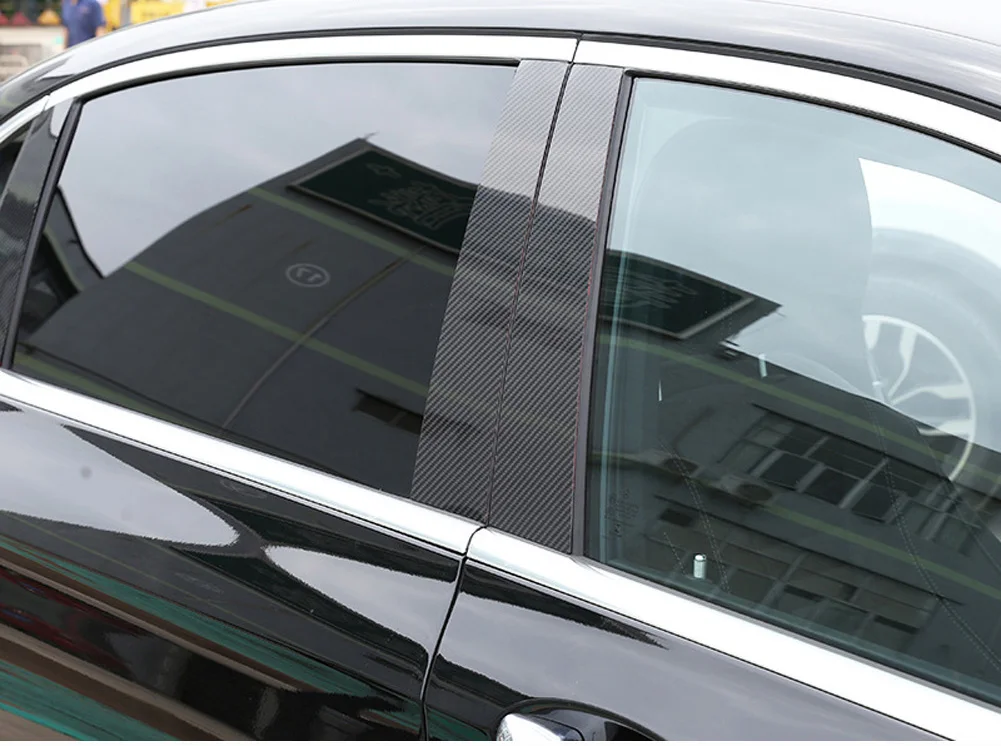 Настоящее углеродное волокно для Mercedes Benz W213 E класс E200L E260L E300L AMG- окна автомобиля BC колонна столб полосы отделки чехлы