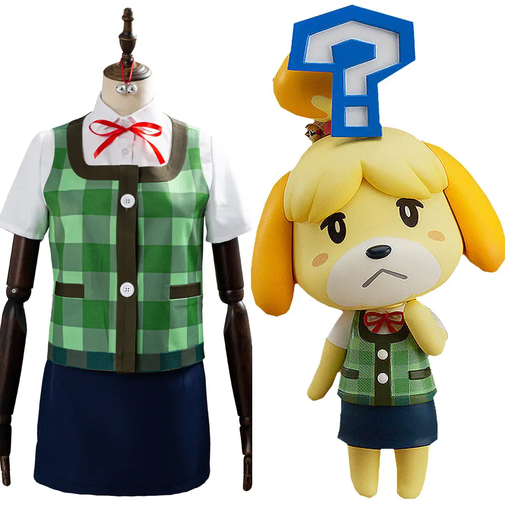 

Animal Cosplay Crossing Isabelle Cosplay Costume Shirt Vest Skirt Uniform Halloween Carnival Costume Women Suit