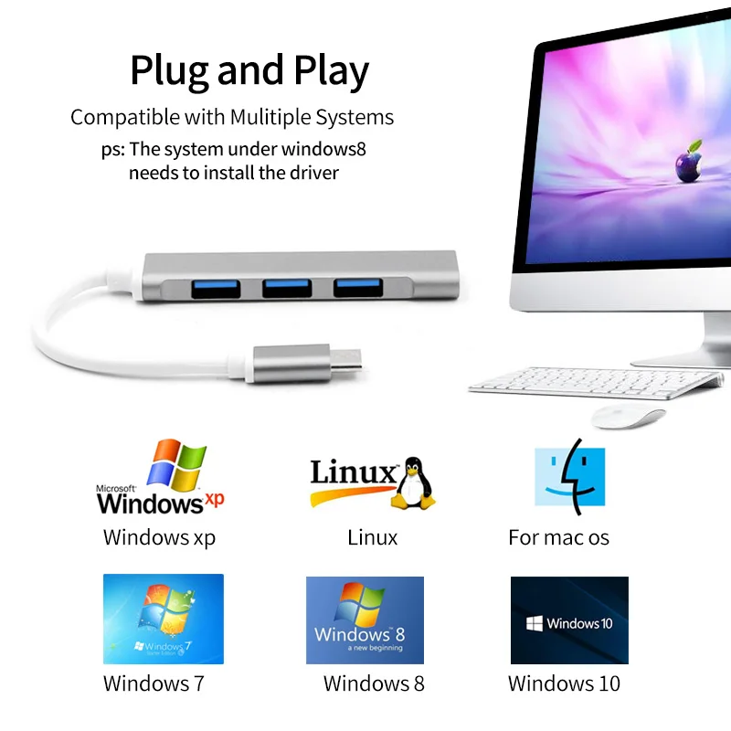 fonken usb hub тип c 31 адаптер 4 порта usb разве