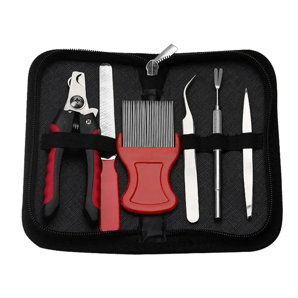 6 шт Нержавеющая сталь ПЭТ блохи инструмент для удаления комплект Tick Пинцет Для