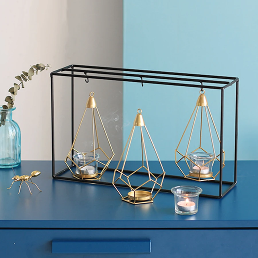 Скандинавский Золотой подсвечник птичья клетка марокканский декор подсвечники