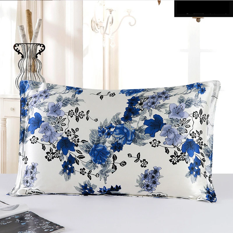 

Шелковая наволочка Оксфорд, 1 шт., подушка, двусторонняя, 100% шелковый конверт с принтом, разноцветные, много размеров