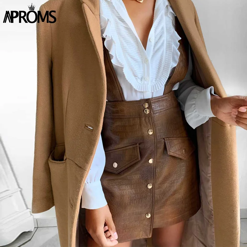 Aproms винтажное короткое платье из искусственной кожи с животным принтом женские