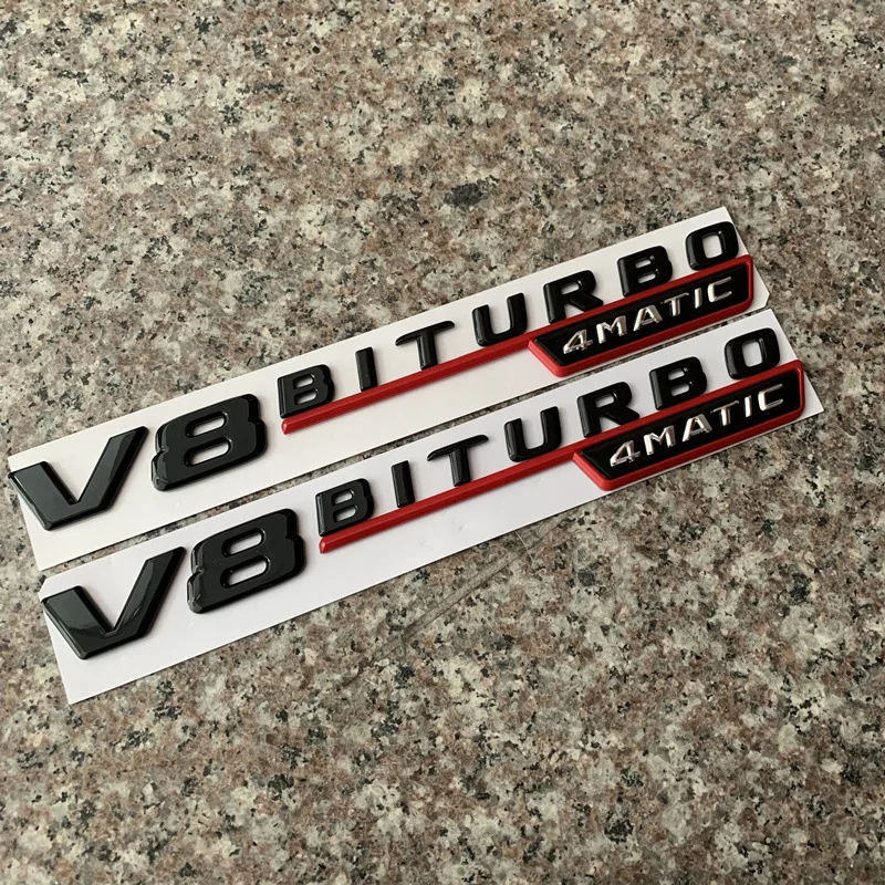 2 шт. = 1 пара 5 видов цветов ABS V8BITURBO 4matic + эмблема автомобиля задний багажник знак