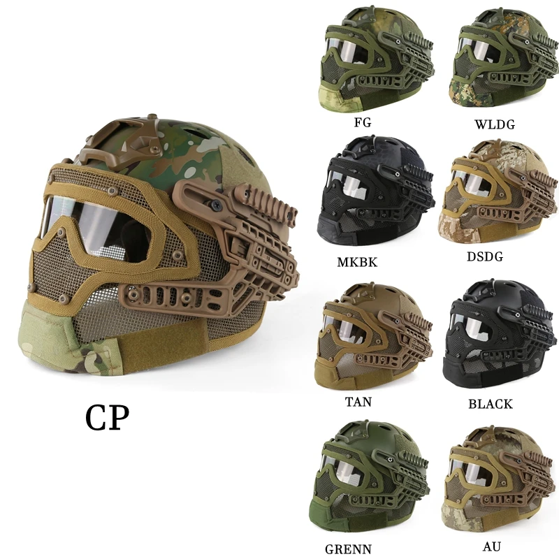 

Tactical G4 System Fast PJ Helmet Full Face with Protective Goggle Mesh Face Mask Airsoft Paintball Shooting Helmet Hunting Gear