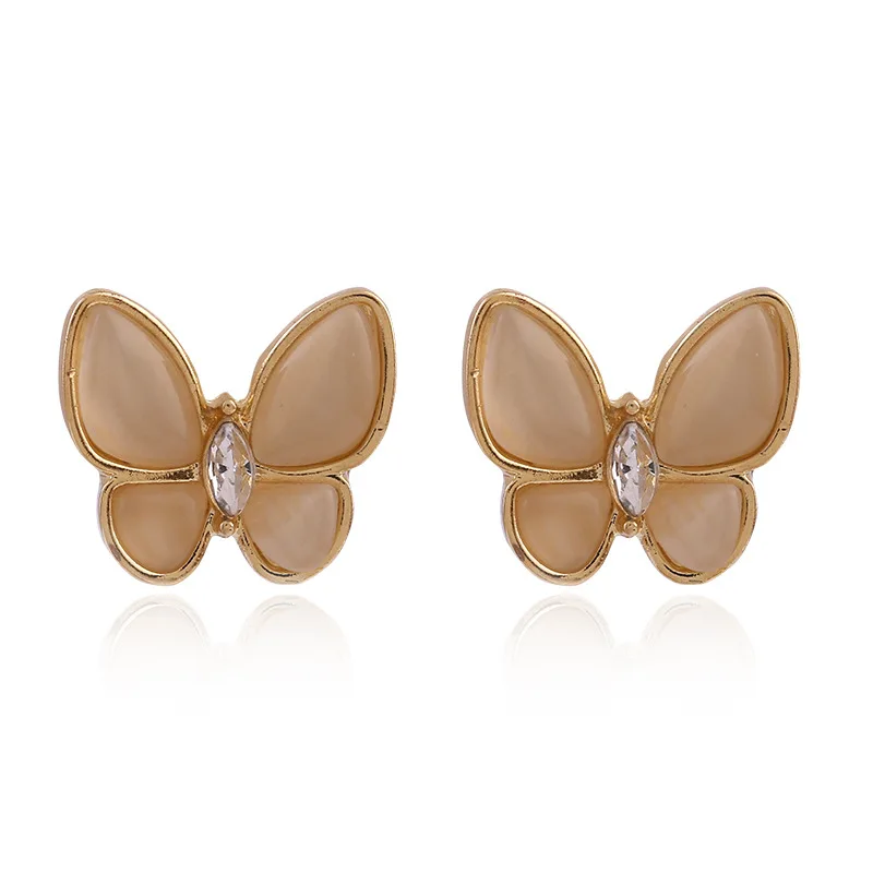 

2020 New Arrival Resin Crystal Butterfly Stud Earrings for Women or Girls Wedding Brides Jewelry Gift Cute Boucle D'oreille
