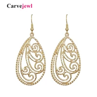 carvejewl earring water drop leaf earrings women girl gift matte gold plating 2019 spring style bohemian hot sale trendy bijoux