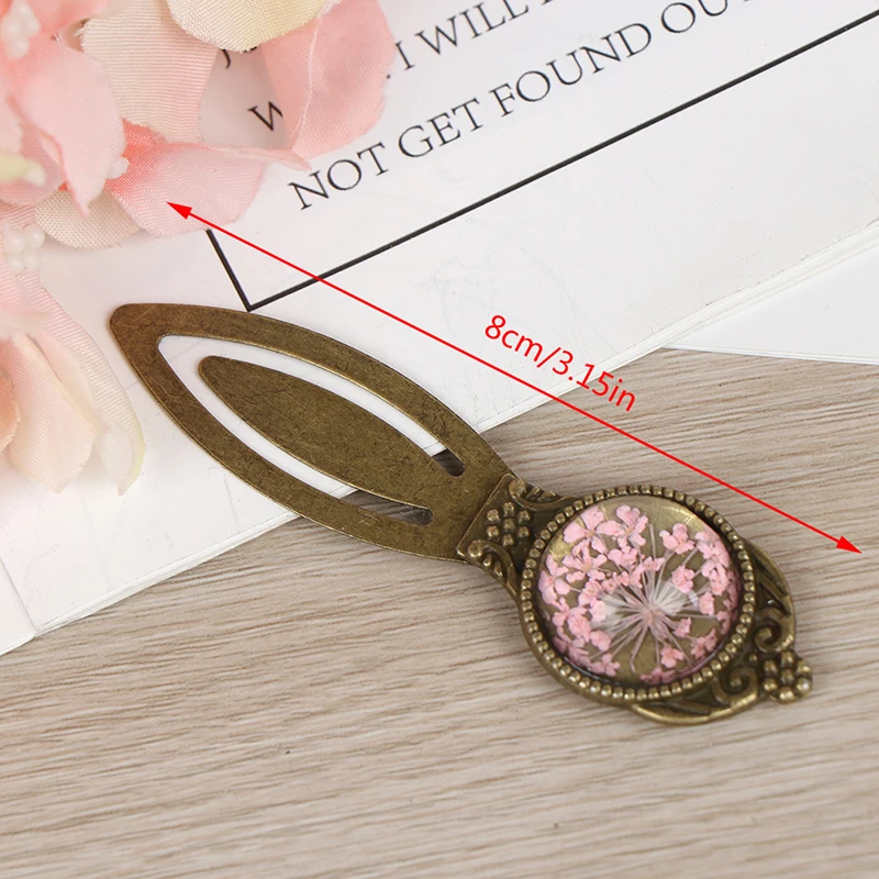 Dried flower Romantic Design Retro Metal Alloy Bronze Bookmark Document Book Mark Label Diy Fit For Gift School Office Decor | Канцтовары