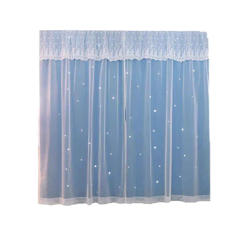 

No Need to Punch Velcro Curtain Shading Anti-UV Light Yarn Easy Install Window Curtains for Home Bedroom Living Room Decoration